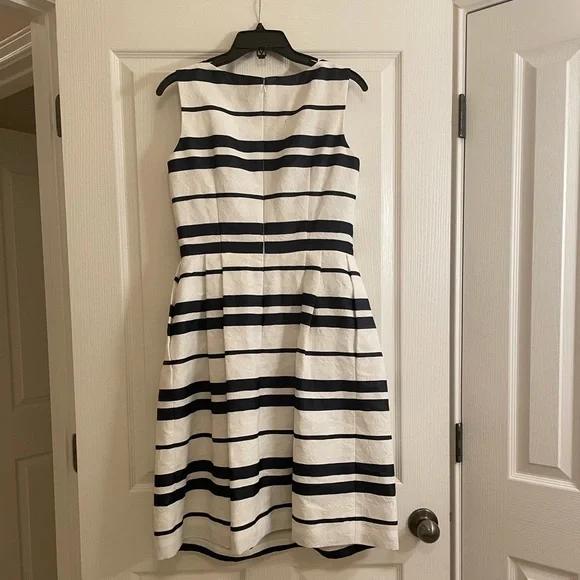 CARMEN MARC VALVO Point Of Sail Dress in Blue And White Stripe - Picture 10 of 15